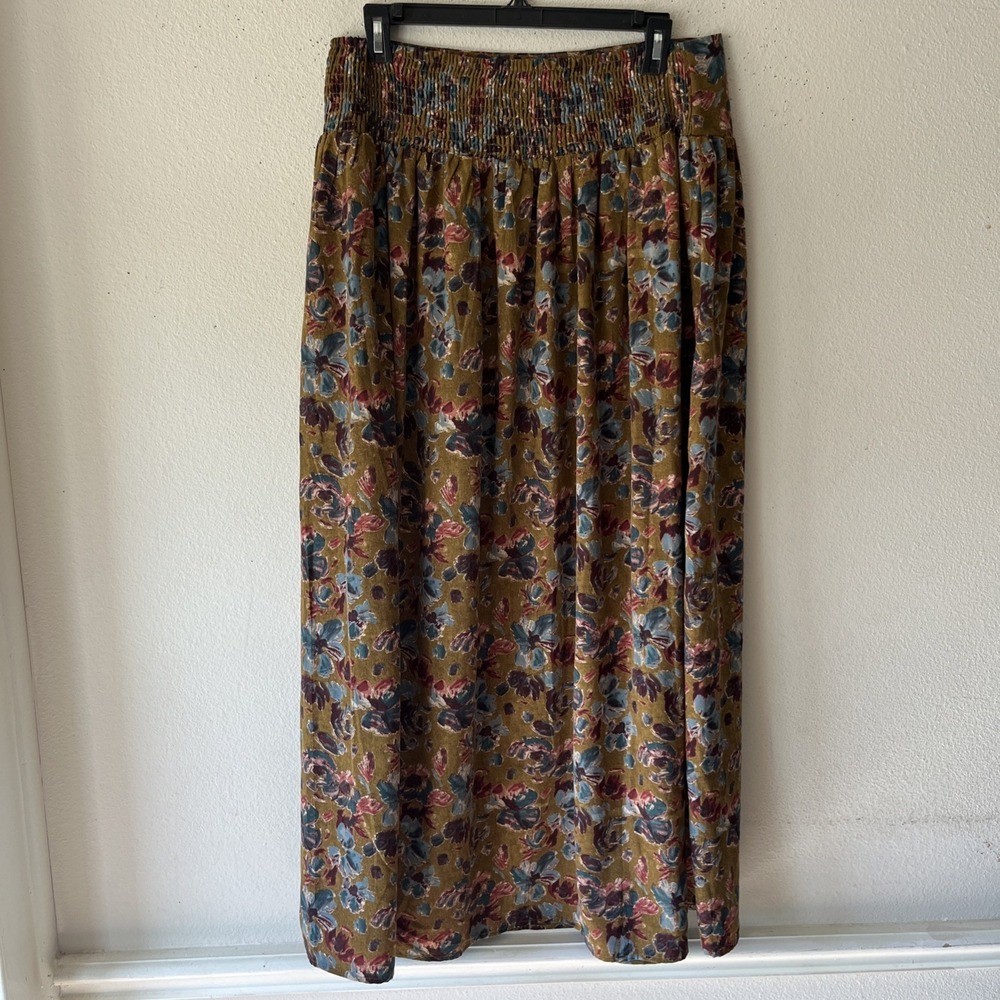 Natural Life Skirt  XL Maxi Brown Floral Boho Cottagecore Peasant Hippie New - Picture 6 of 11